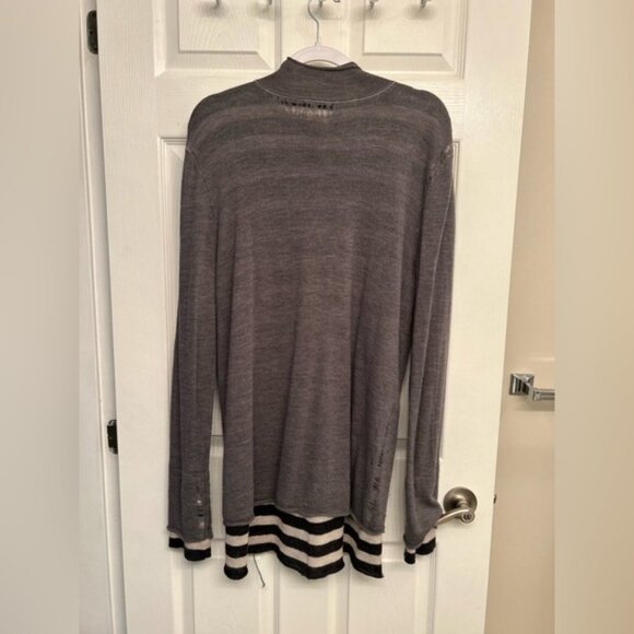 Nice Collective Layered Striped Distressed Cardigan - Picture 2 of 8
